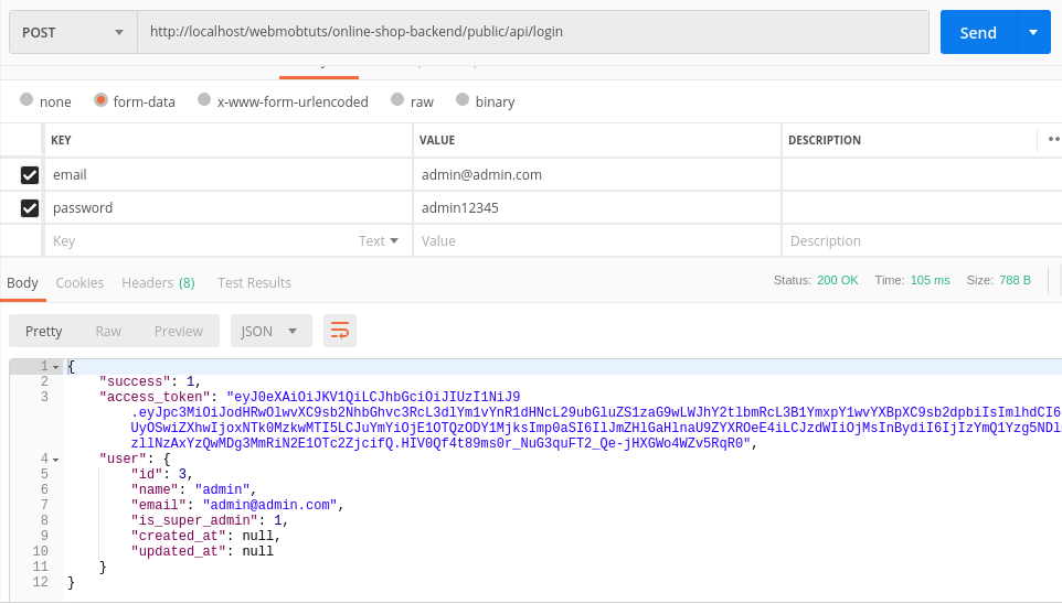 jwt auth in postman