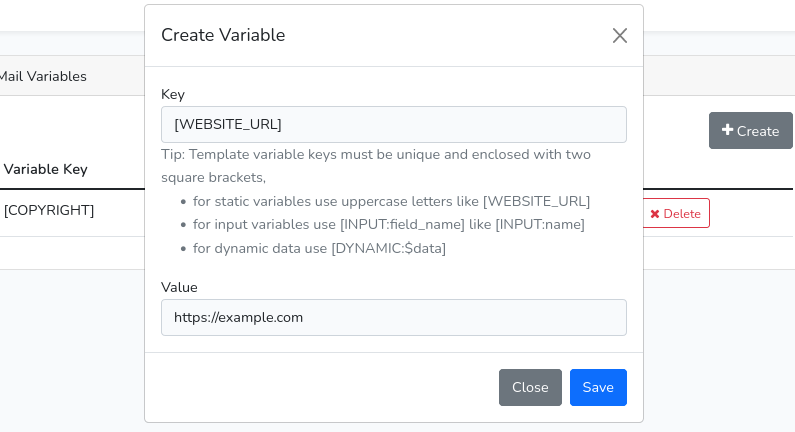 Creating Dynamically DB Stored Emails in Laravel 8 and Livewire - fixed mail variables