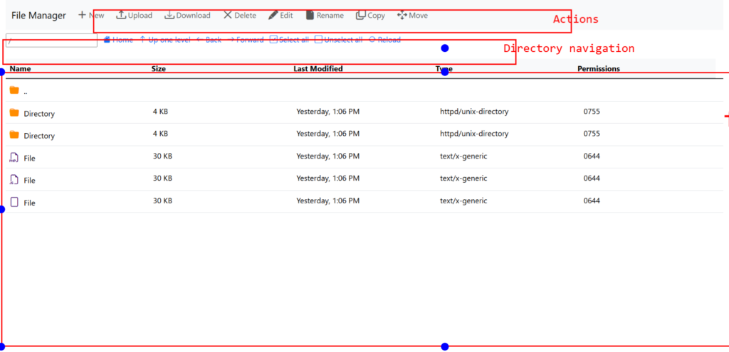 file manager ui