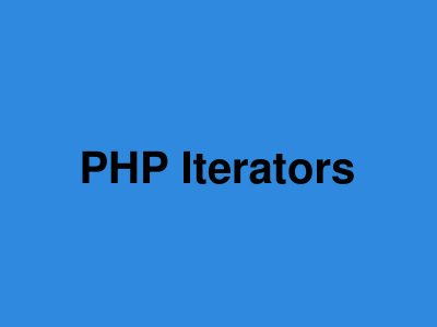 php iterators